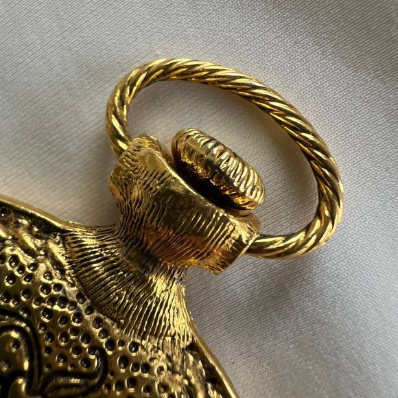 Vintage Max Factor Gold Tone Lion Beauty Mirror Compact - Picture 8 of 12